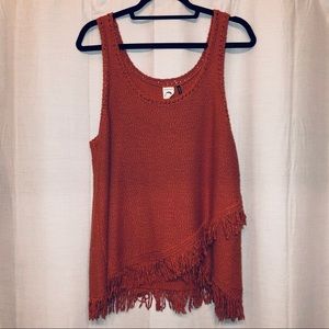 Anthropologie Burnt Orange Sweater Tank Size XL